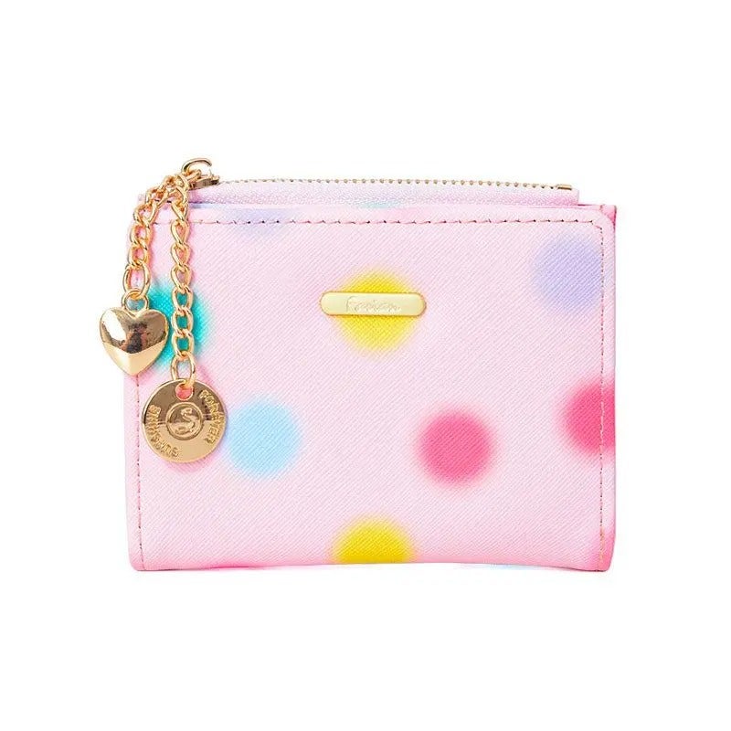 Leather Flip Wallet & Card Holder with Multiple Pockets - Pink
