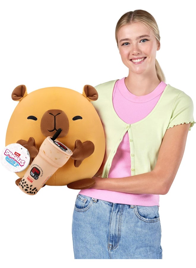 Snackles 77573D Capybara (Kung Fu Tea, Bubble Tea) Series 2 35 cm Plush Toy Medium (35 cm) - Image 3