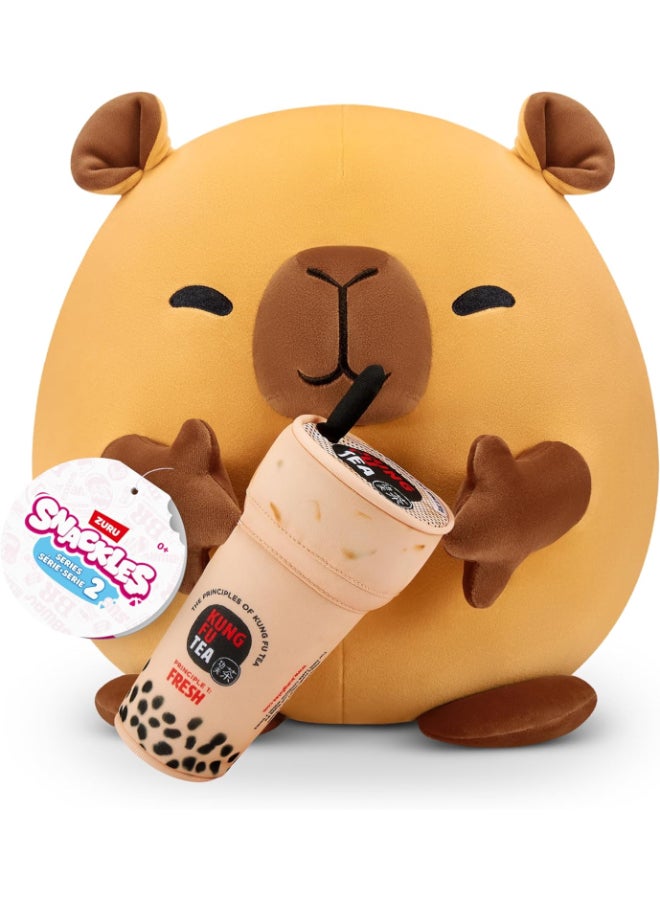 Snackles 77573D Capybara (Kung Fu Tea, Bubble Tea) Series 2 35 cm Plush Toy Medium (35 cm) - Image 1