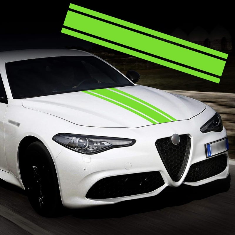 BPA Car Hood Stripe Sticker - Green Racing Decal - Image 1