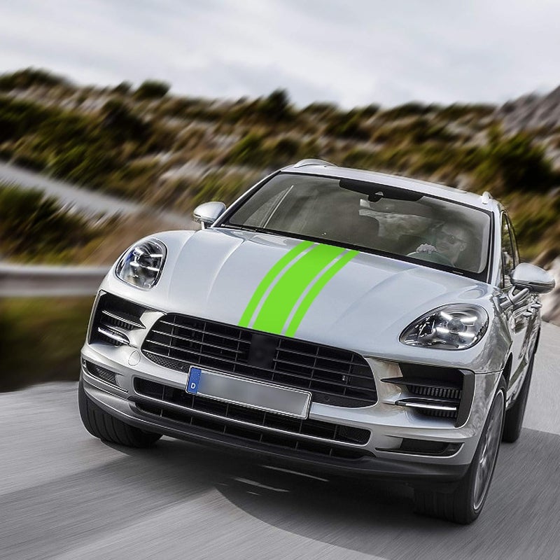 BPA Car Hood Stripe Sticker - Green Racing Decal - Image 4