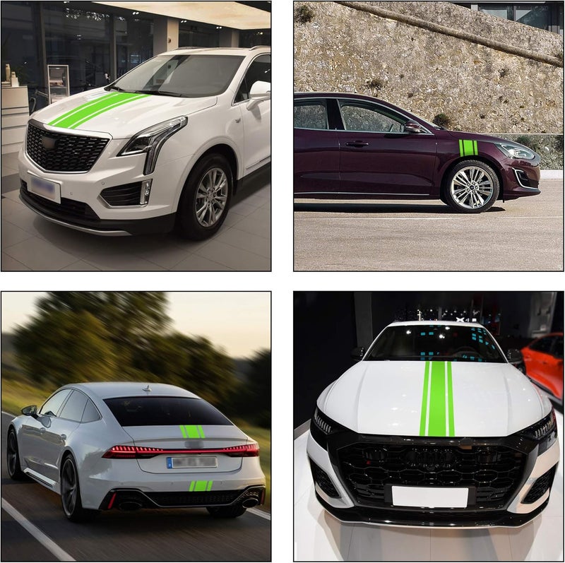 BPA Car Hood Stripe Sticker - Green Racing Decal - Image 3