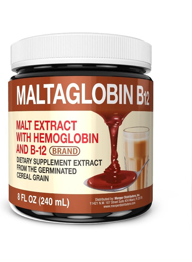 Menper Maltaglobin Vitamin B12 Dietary Supplement, Hemoglobin Support, B12 Vitamins for Energy, 8 fl oz, 1-Pack - Image 1