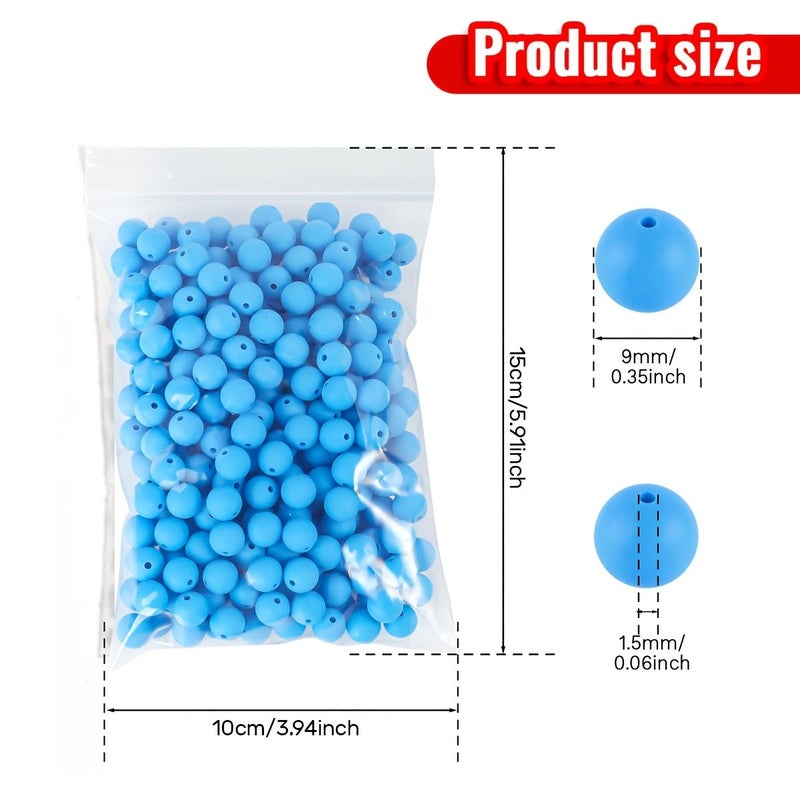 200 Pieces 9mm Silicone Beads Color 15 Round for DIY Keychain Bracelet Jewelry Making - Image 4