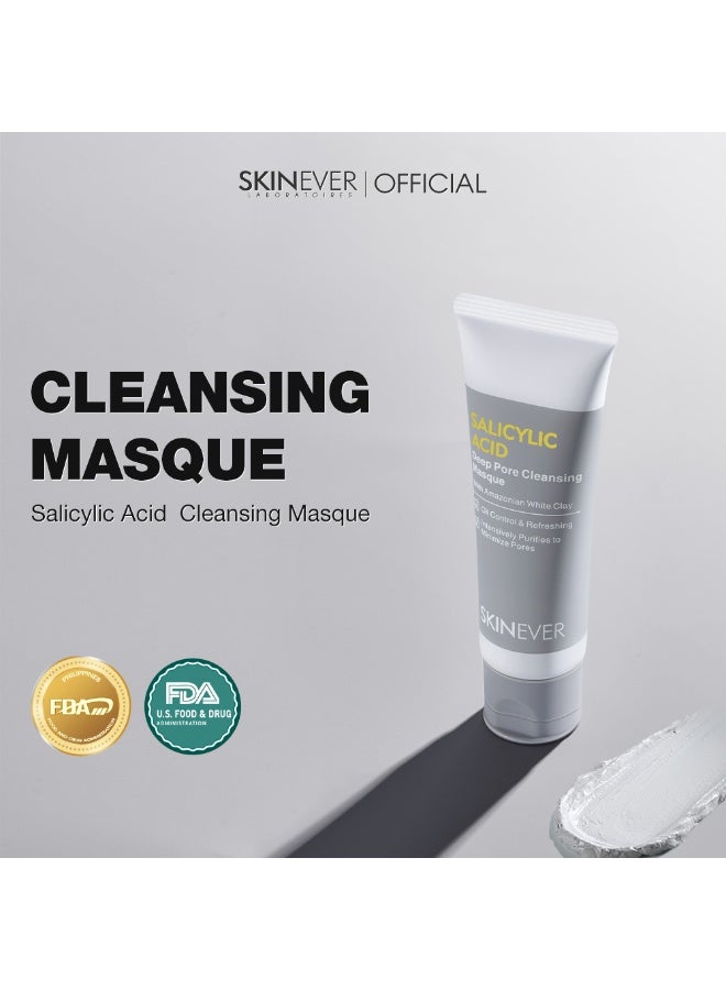 سكينيفر SKINEVER Salicylic Acid Deep Pore Cleansing Mud Mask – Detox & Oil Control | Acne-Prone Skin Care - Image 4