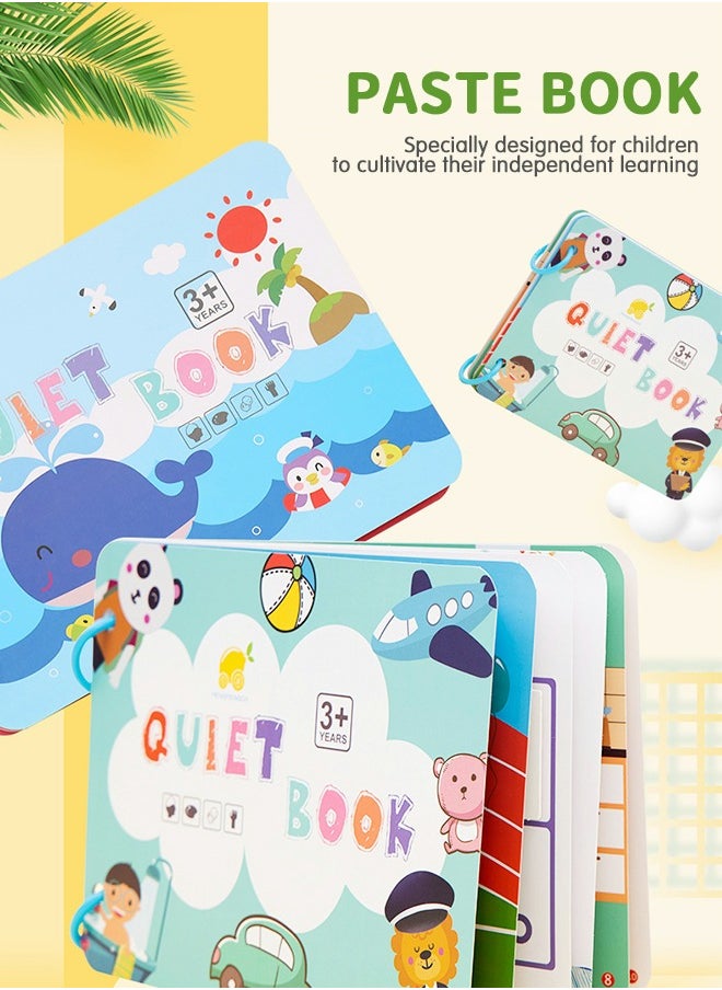 GROIC Quiet Book, Busy Book Preschool Toys for Kids, Montessori Activity Toys Early Learning Toy, Sensory Education Book Toddlers Develops Fine Motor Skills 2 Pcs  - Image 2