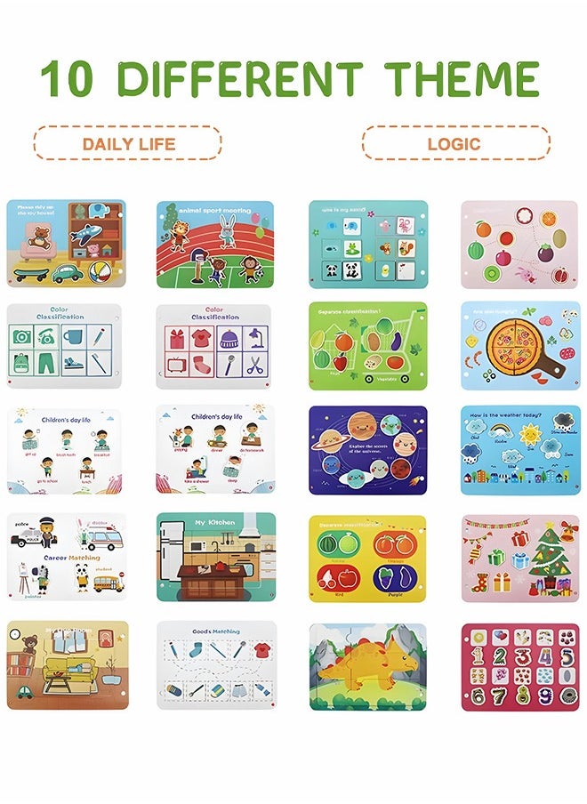 GROIC Quiet Book, Busy Book Preschool Toys for Kids, Montessori Activity Toys Early Learning Toy, Sensory Education Book Toddlers Develops Fine Motor Skills 2 Pcs  - Image 3