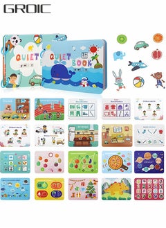 GROIC Quiet Book, Busy Book Preschool Toys for Kids, Montessori Activity Toys Early Learning Toy, Sensory Education Book Toddlers Develops Fine Motor Skills 2 Pcs  - Image 1