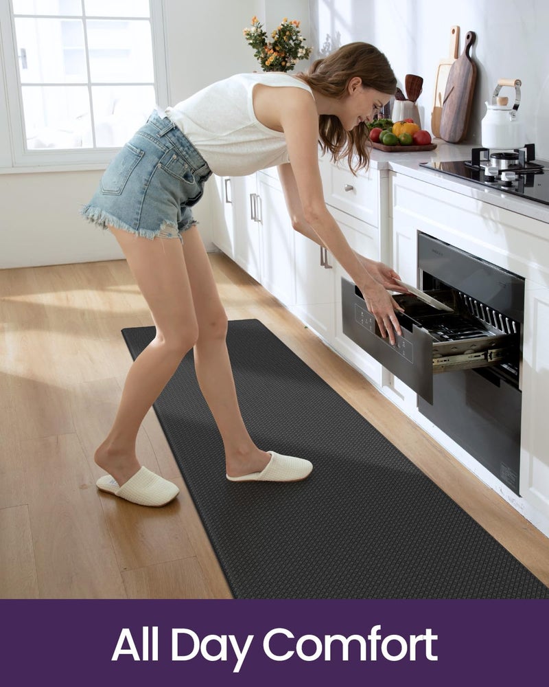 DEXI Kitchen Floor Mats Cushioned Anti Fatigue,17x59, Standing Runner Rug Waterproof, Comfort Memory Foam Padded for Front Sink Laundry, Black - Image 3