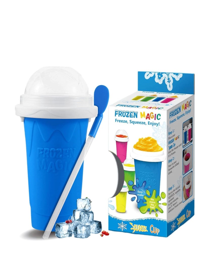 ELTRAZONE Slushie Maker Cup, Magic Quick Frozen Smoothies Cup Double Layer Squeeze Cup Homemade Milk Shake Ice Cream Maker Cooling Cup DIY for Family - Image 1