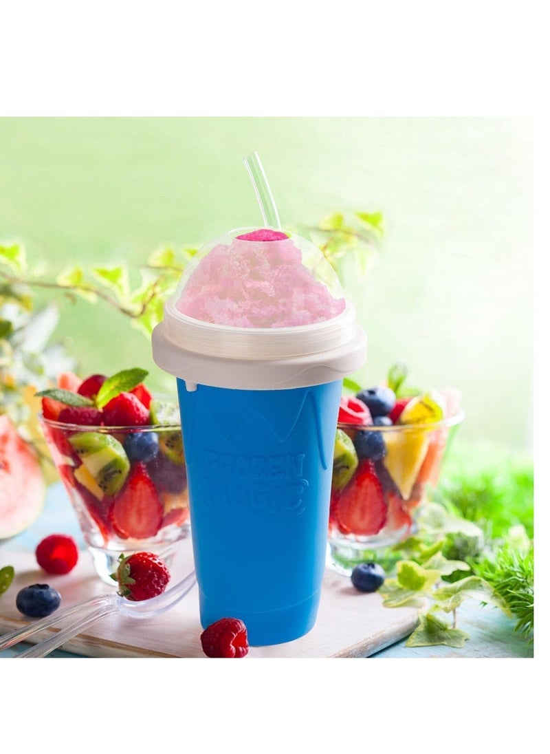 ELTRAZONE Slushie Maker Cup, Magic Quick Frozen Smoothies Cup Double Layer Squeeze Cup Homemade Milk Shake Ice Cream Maker Cooling Cup DIY for Family - Image 2
