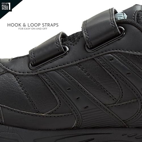 Avia Avi-Union II Strap Non Slip Shoes for Men, Hook and Loop Mens Walking Shoes with Memory Foam - Black, 8.5 Medium - Image 2