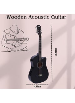 Megarya Megarya 38" Black Acoustic Guitar Starter Kit (Combo Offer)  - Image 5