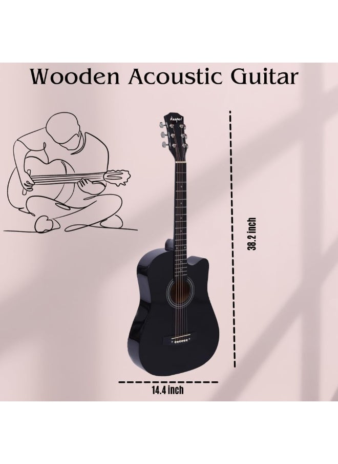 Megarya Megarya 38" Black Acoustic Guitar Starter Kit (Combo Offer)  - Image 5