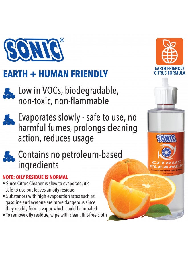SONIC Citrus Skate Bearing Cleaner, Cleans Inline Skate, Roller Skate and Skateboard Bearings, Earth friendly, 8 oz, Made in USA - Image 4