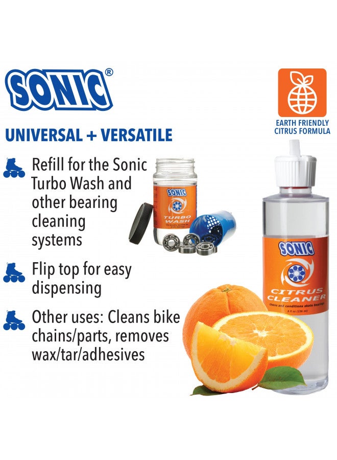 SONIC Citrus Skate Bearing Cleaner, Cleans Inline Skate, Roller Skate and Skateboard Bearings, Earth friendly, 8 oz, Made in USA - Image 5
