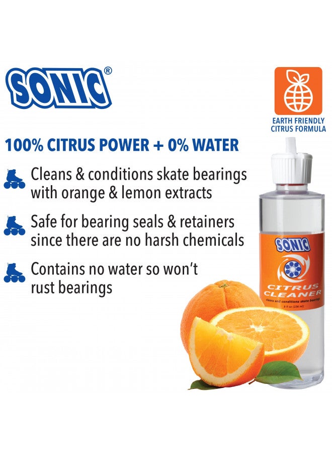 SONIC Citrus Skate Bearing Cleaner, Cleans Inline Skate, Roller Skate and Skateboard Bearings, Earth friendly, 8 oz, Made in USA - Image 3