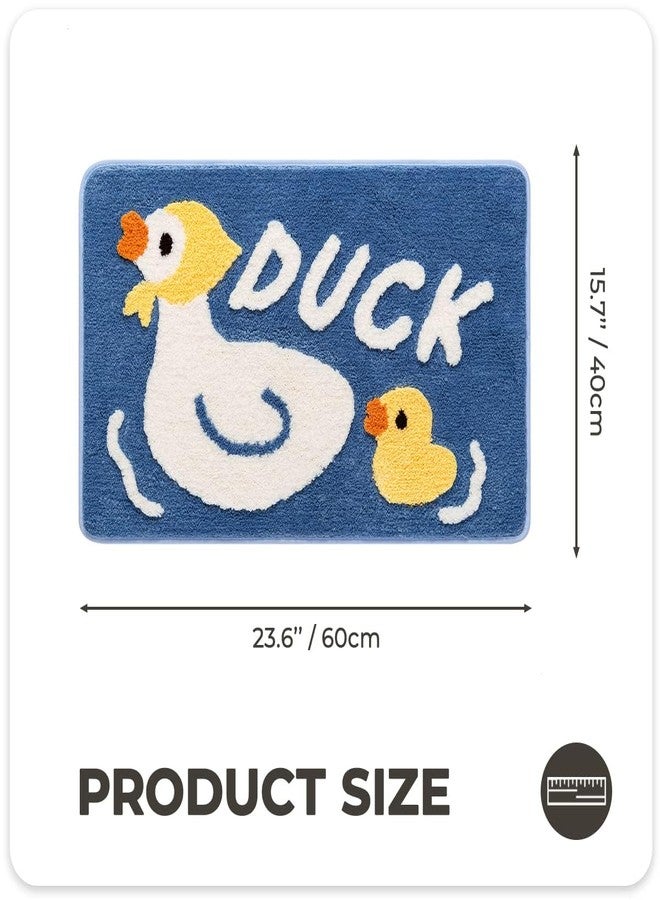 Tyrafry Animal Bath Rug Washable Bath Mat Funny Duck Bath Mat Soft Microfiber Plush Thick Foot Mat Non Slip Water Absorbent Rug for Bathroom and Bedroom, 15.7 x 23.6, Duck - Image 2