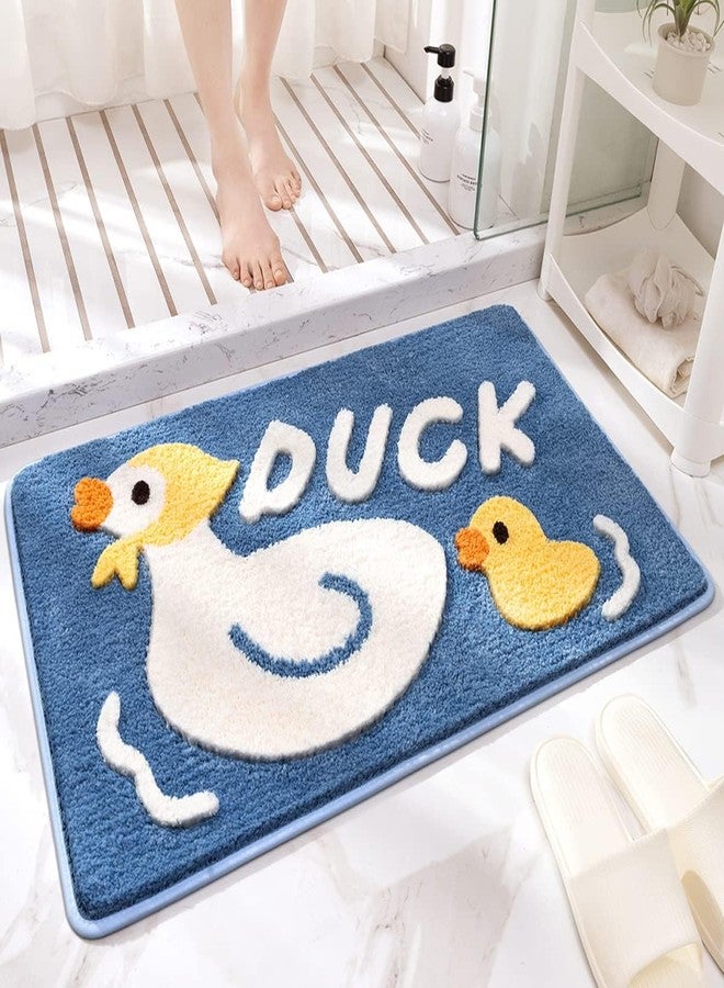 Tyrafry Animal Bath Rug Washable Bath Mat Funny Duck Bath Mat Soft Microfiber Plush Thick Foot Mat Non Slip Water Absorbent Rug for Bathroom and Bedroom, 15.7 x 23.6, Duck - Image 1