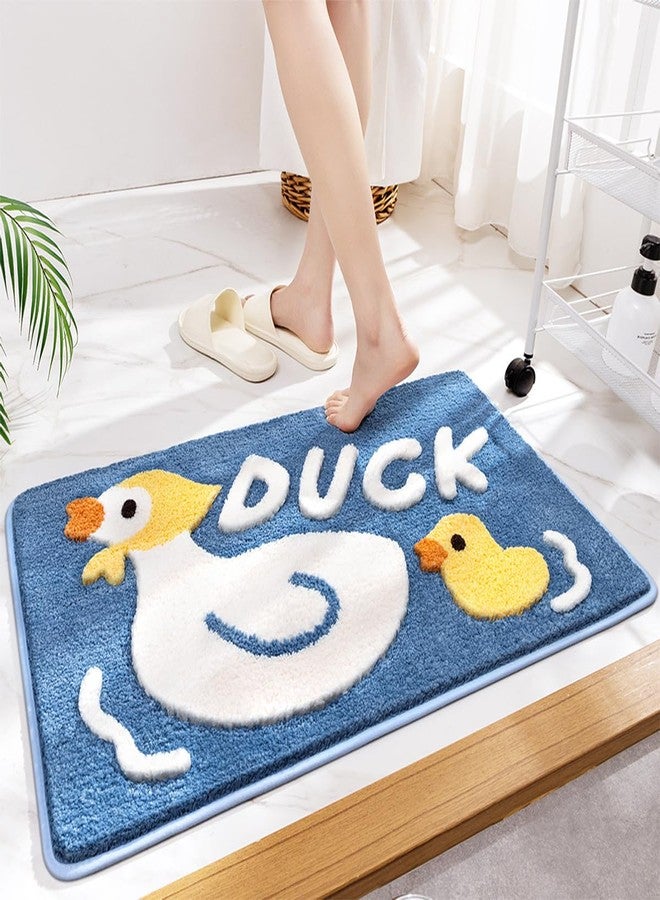Tyrafry Animal Bath Rug Washable Bath Mat Funny Duck Bath Mat Soft Microfiber Plush Thick Foot Mat Non Slip Water Absorbent Rug for Bathroom and Bedroom, 15.7 x 23.6, Duck - Image 3