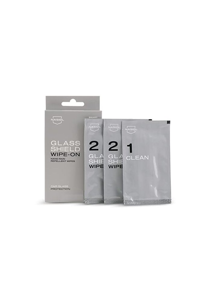 Nasiol GlasShield WipeOn Nano Rain Repellent Wipe Kit Ceramic Coating for Windshield Quick  Easy Application Easy to Clean Car RainRepellant Durable Lasts for 15000 Miles - Image 1