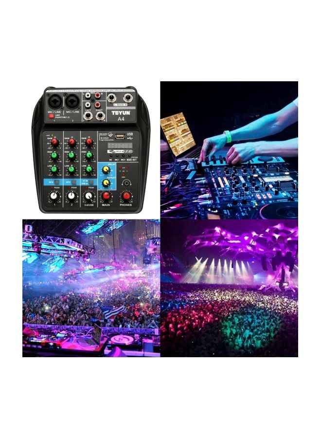 Phantom Power Monitor AUX Paths Plus Effects 4 Channels Audio Mixer With USB - Image 3