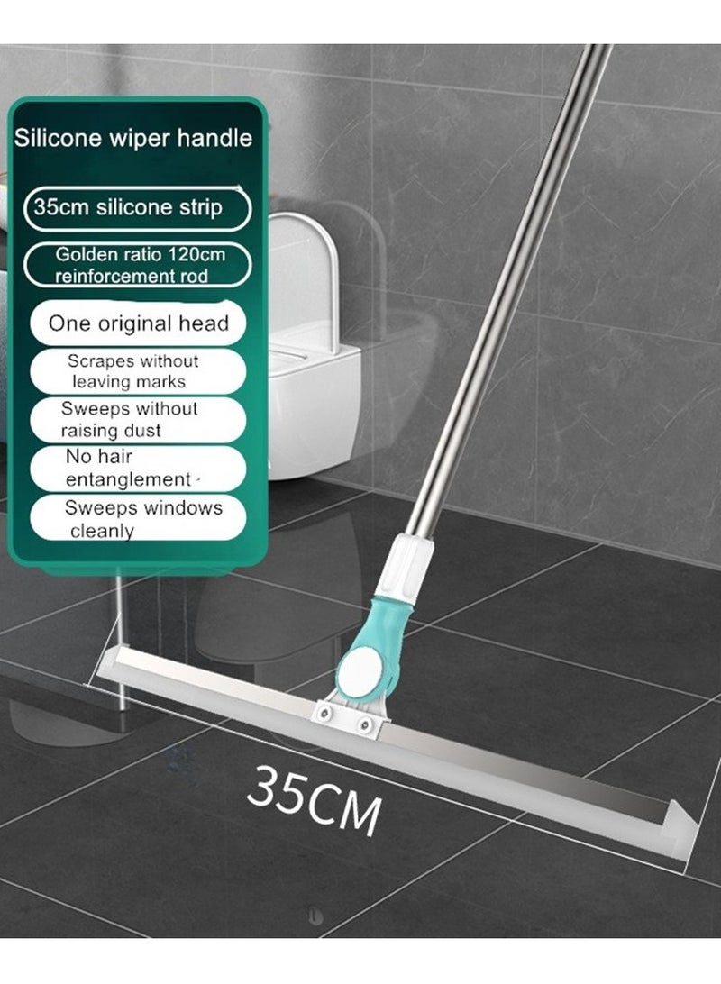 Silicone scraper broom for bathroom floor scraper, floor scraper, bottom scraper, white, width 35CM, length 120CM - Image 1
