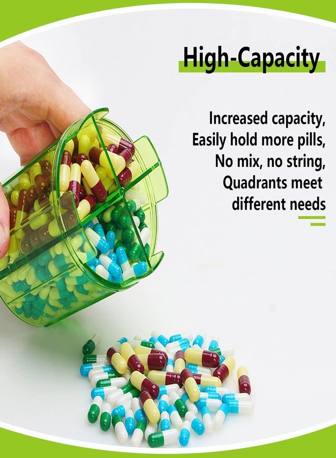 INVODA Pill Organizer 4 Compartment 2PCS Pill Dispenser Large Portable Pill Box Monthly Medicine Organizer for Pills, Fish Oils, Vitamins, Supplements (Pill Case 2 Pack + Self Adhesive Labels - Image 2