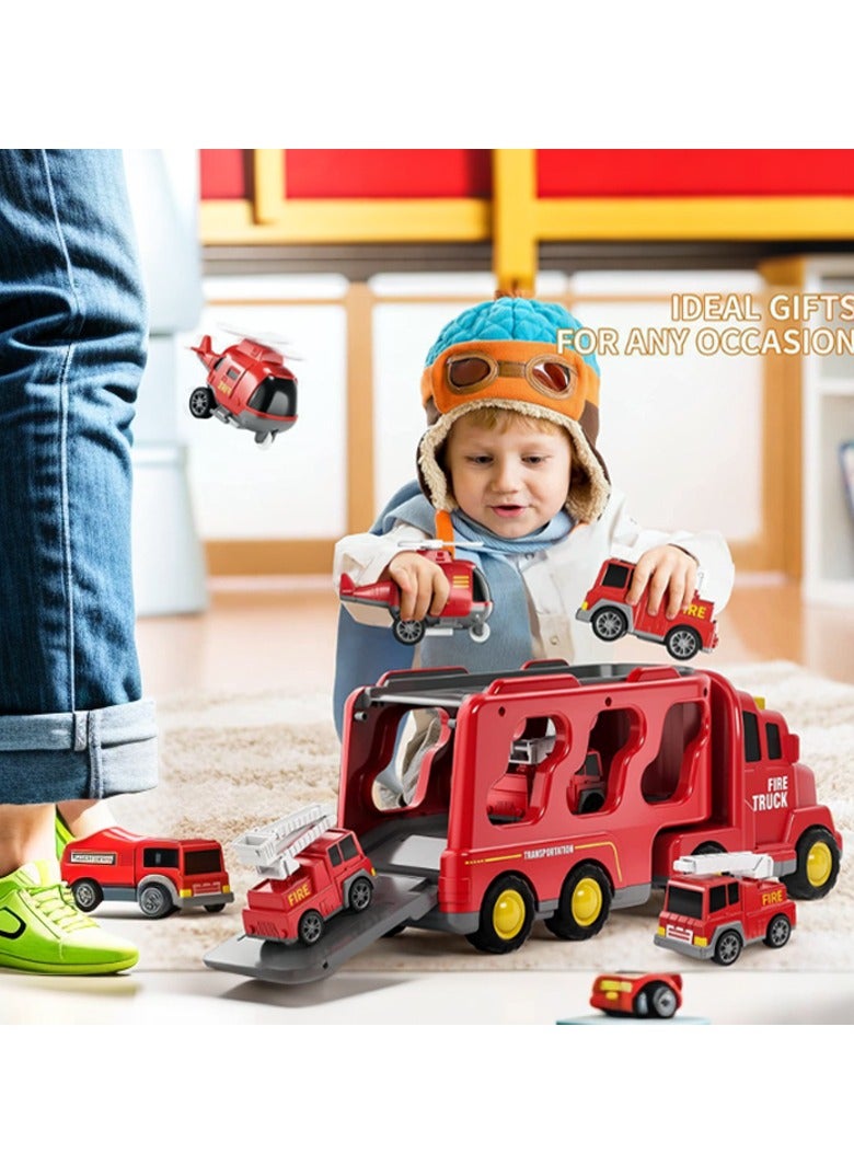 MarlaMall Fire Engine Toddler Toys for Boys 3-6 years old, Sensory Enlightenment Puzzle Toys, 7 in 1 Fire Engine Toys for Girls 3-6 years old, Christmas Birthday Gift Car Playset with Lights and Sounds - Image 4
