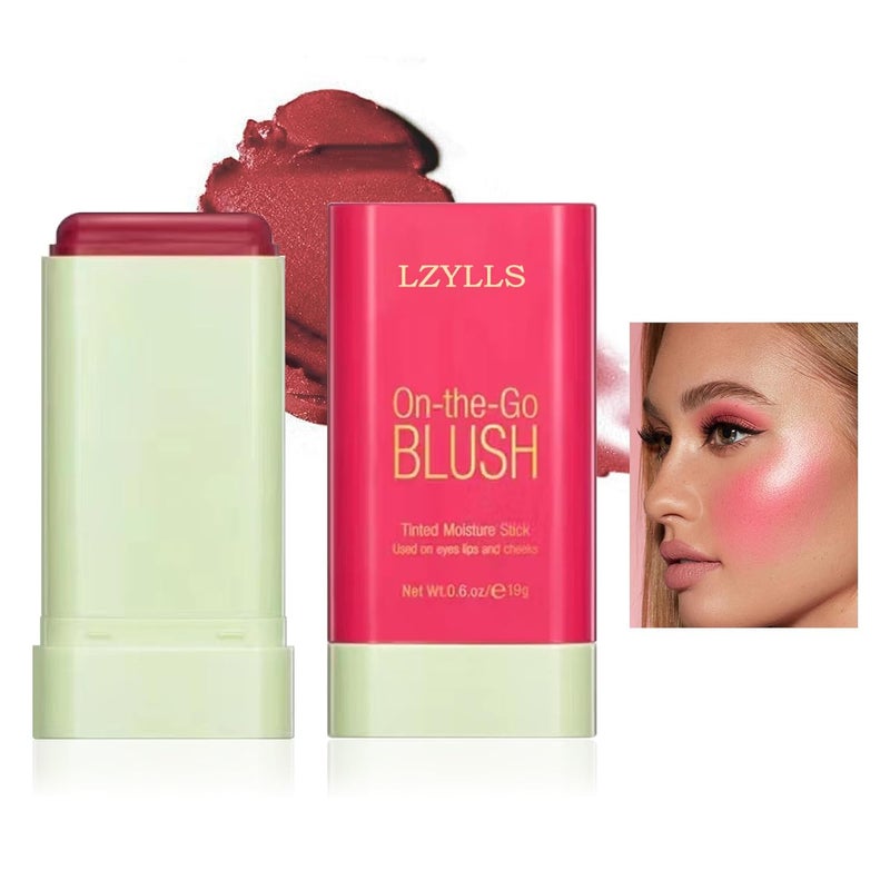 LZYLLS Cream Blush Stick with BrushWaterproof Multi Cream Blush Stick MakeupLightweightLonglastingEasy To Use2 in 1 Multi Stick Blush for Cheeks  Lip Tint  Eyeshadow MakeupSuitable for All Skin B