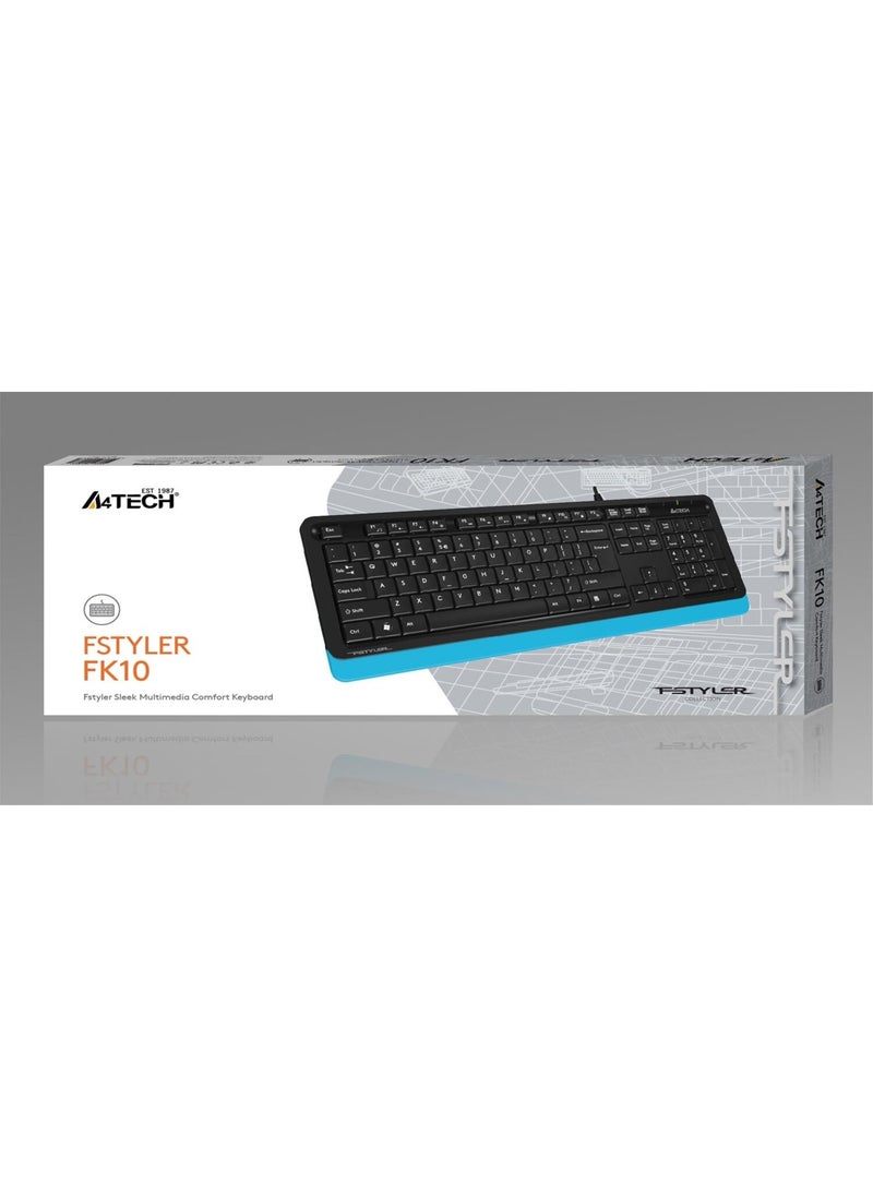 A4TECH A4 Tech FK10 Q USB Fsytyler Blue Tr Fn-Multimedia 