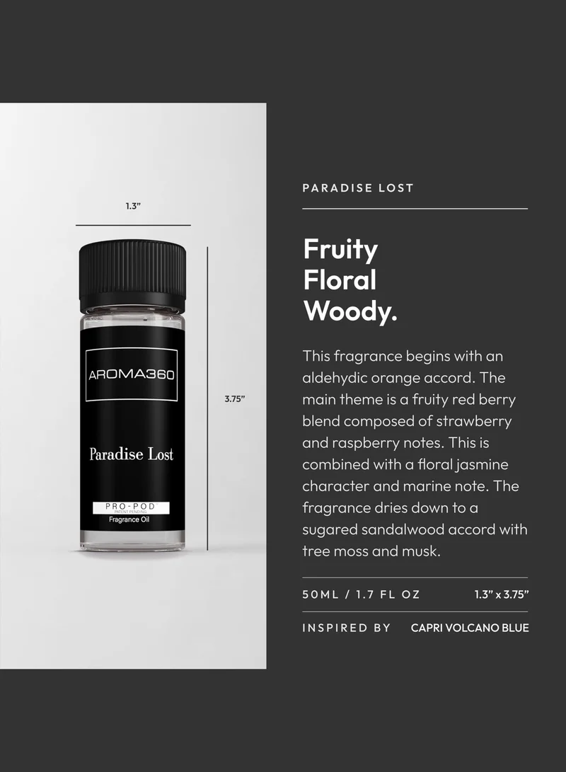 AROMA360 Paradise Lost Pro-Pod Oil Blend - Hotel Inspired for Luxury Essential Oil Diffusers - Aromatherapy Scent Diffuser Oil - Orange, Raspberry, and Marine