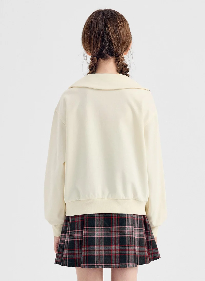 Balabala Kids Girl Lapel Sweatshirt