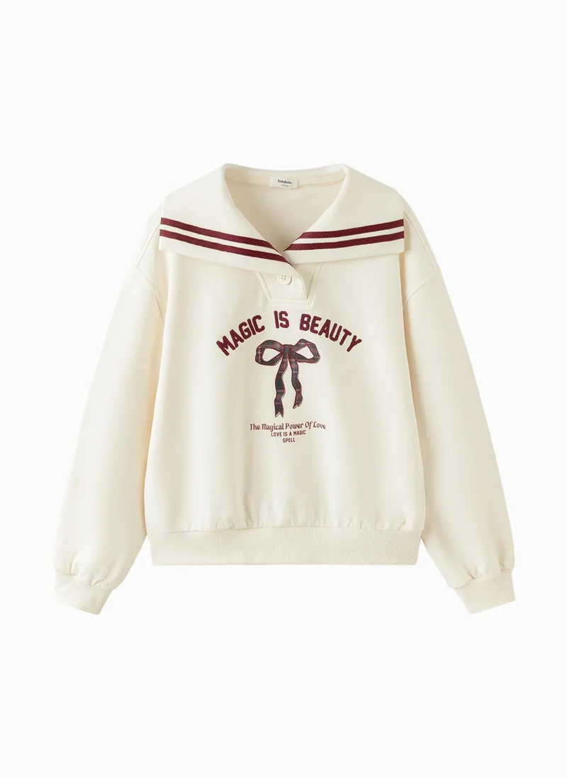 Balabala Kids Girl Lapel Sweatshirt
