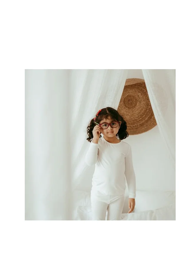 Anvi Baby Bamboo Spandex Pajama 3T- White