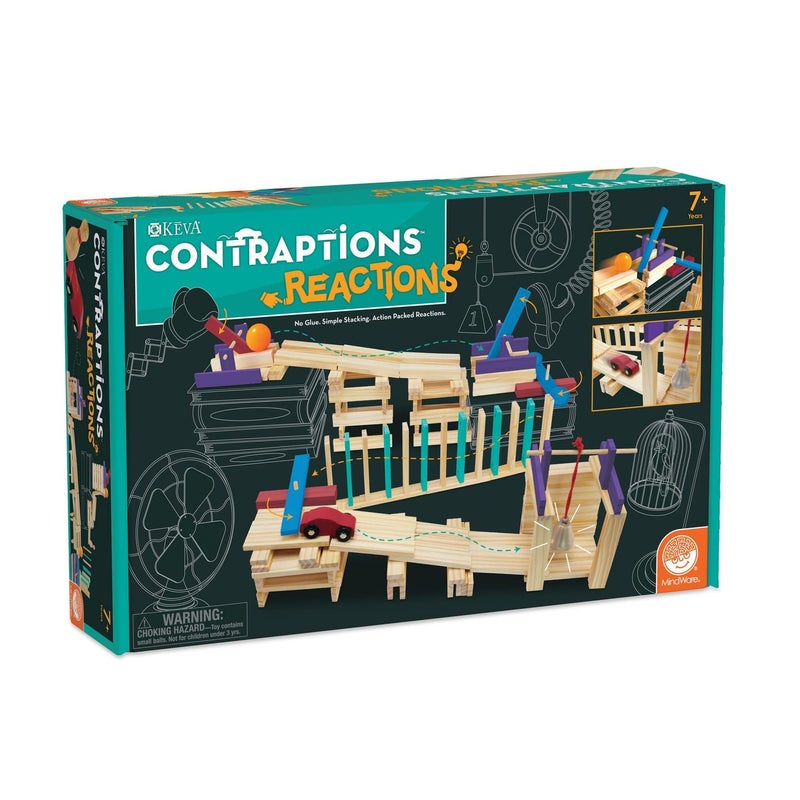 MindWare KEVA Contraptions Reactions Planks Building Toy 178 KEVA Building Planks 191 Piece Set FreeForm Wood Building Set for Kids to Create Their Own Ball Maze Ages 7 Up - Image 2
