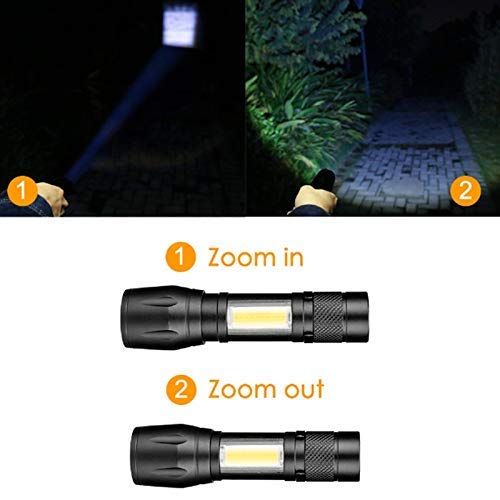 Naivete 2 in 1 Led Flashlight Zoom Light Mini Size Telescopic Portable Torch with Pen Clip Outdoor Other Camping, Aluminum, 200 lumens (2 in 1 LED Flashlight Zoom Light) - Image 3