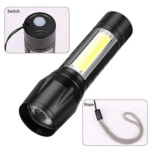 Naivete 2 in 1 Led Flashlight Zoom Light Mini Size Telescopic Portable Torch with Pen Clip Outdoor Other Camping, Aluminum, 200 lumens (2 in 1 LED Flashlight Zoom Light) - Image 4