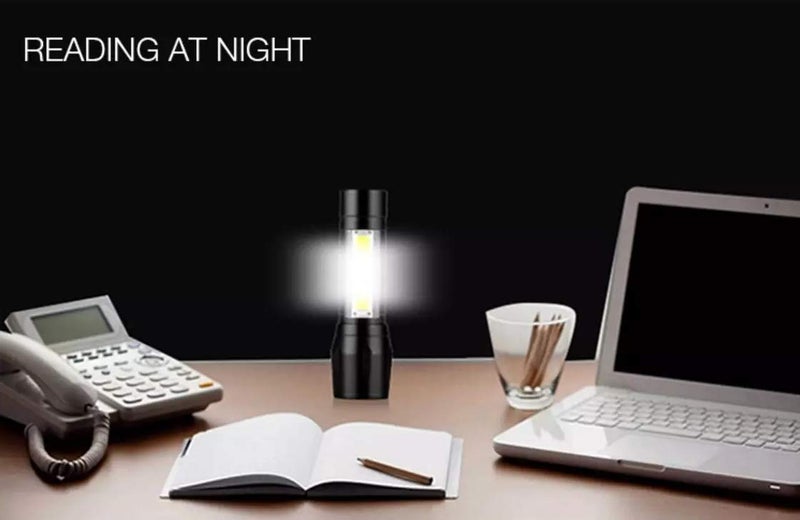 Naivete 2 in 1 Led Flashlight Zoom Light Mini Size Telescopic Portable Torch with Pen Clip Outdoor Other Camping, Aluminum, 200 lumens (2 in 1 LED Flashlight Zoom Light) - Image 5