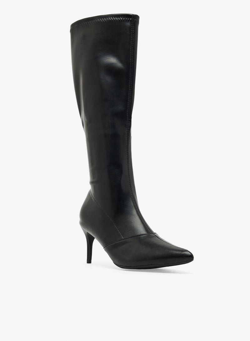 ELLA Pointed Toe Stiletto Heel Knee Boots - Image 2