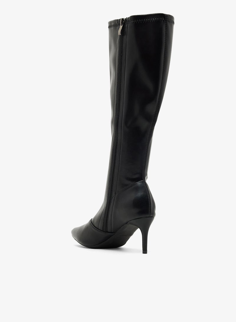 ELLA Pointed Toe Stiletto Heel Knee Boots - Image 3