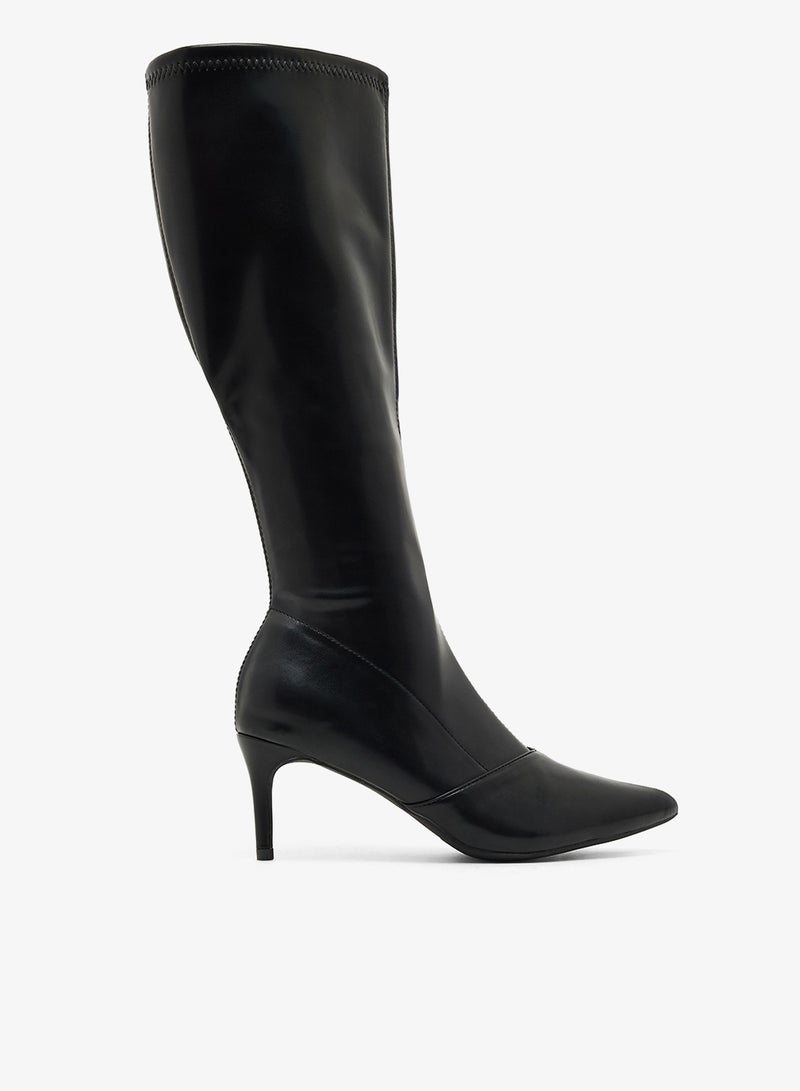 ELLA Pointed Toe Stiletto Heel Knee Boots - Image 1