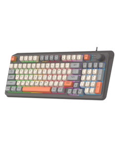 XUNFOX Arabic & English Wired Gaming Keyboard and Mouse Set,Mechanical Feel Office Keyboard with Multimedia Knob Black Grey  - Image 2