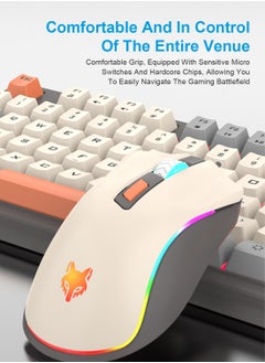 XUNFOX Arabic & English Wired Gaming Keyboard and Mouse Set,Mechanical Feel Office Keyboard with Multimedia Knob Black Grey  - Image 4