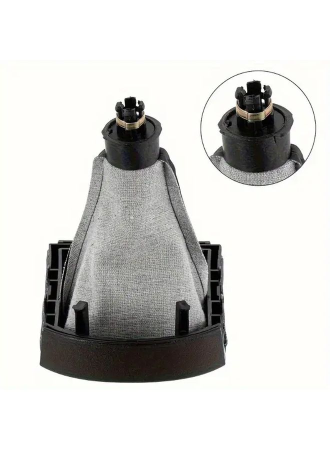 Black 5 Speed Leather Gear Shift Knob Boot For Seat Ibiza 2002 To 2010 - Image 3