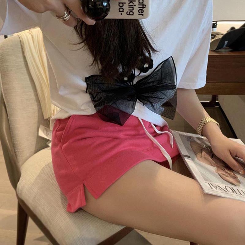 Generic Drawstring Short Skirt One-step Skirt Anti-walking Hip Skirt Slimming A- line Tennis Sports Pants Skirt Dance Skirt for Women in Summer Mustard Green  - Image 3