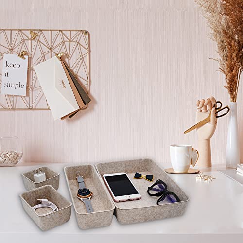 Welaxy 8-piece Nordic Beige desk drawer organizer tray office suppliers pens decluttering aesthetic wabi-sabi Scandinavian-chic storage bin hygge sleek minimalist gift solutions (Oatmeal) - Image 4