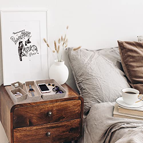 Welaxy 8-piece Nordic Beige desk drawer organizer tray office suppliers pens decluttering aesthetic wabi-sabi Scandinavian-chic storage bin hygge sleek minimalist gift solutions (Oatmeal) - Image 2