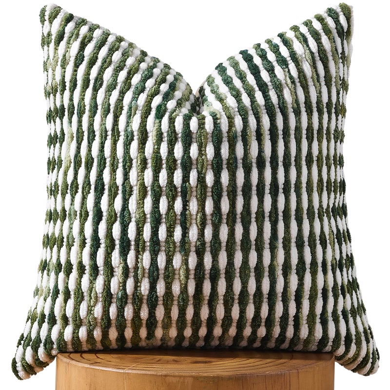 AmHoo Boho Chenille Pillow Cover Decorative Tufted Pillowcase for Couch Bed Sofa Bedroom Living Room Modern 18 x 18Inch Sage Green - Image 2