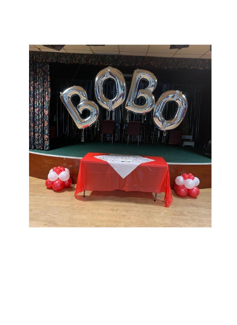 Party with Emma Silver Letter A to Z Balloons 32 inch Large Alphabet Balloons Silver Helium Foil Letter Balloon Banner for Birthday Party Anniversary Wedding Decoration (Silver-W)  - Image 3